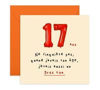 Carte d'anniversaire drôle pour lui (17 ans) - « J'étais un gros con » - Carte coquine pour elle, fils ou frère - Cadeau humoristique avec autocollants inclus pour fêter en riant