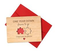 Carte d'Anniversaire en Bois, 15x11 cm Carte en Bois avec Enveloppe, Carte de Voeux en Bois, Carte de Saint Valentin pour Femmes Hommes Anniversaire Romantique