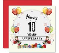 Carte d'anniversaire en étain pour mari, épouse, fête d'anniversaire de mariage, carte de 10e mariage pour partenaire, cartes de vœux d'anniversaire de 145 mm