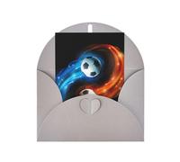 Carte d'anniversaire en papier vierge avec impression de ballon de football - Carte d'anniversaire pour les fêtes de fin d'année - Inscription « Thinking of You »