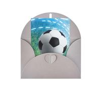 Carte d'anniversaire en papier vierge avec impression de ballon de football - Carte d'anniversaire pour les fêtes de fin d'année - Inscription « Thinking of You »