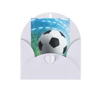 Carte d'anniversaire en papier vierge avec impression de ballon de football - Carte d'anniversaire pour les fêtes de fin d'année - Inscription « Thinking of You »