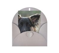 Carte d'anniversaire en papier vierge avec impression de berger allemand - Carte d'anniversaire pour les fêtes de fin d'année - Inscription « Thinking of You »