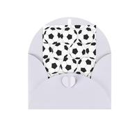 Carte d'anniversaire en papier vierge avec motif ballon de football noir et blanc