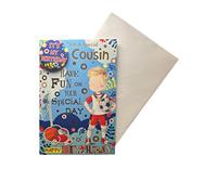 Carte d'anniversaire « Express Yourself » pour cousin masculin spécial - Enveloppe et badge inclus - Carte d'anniversaire champion de football pour lui
