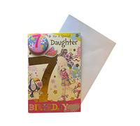 Carte d'anniversaire « Express Yourself » pour fille de 7 ans - Enveloppe et badge inclus - Design animé avec patins à roulettes et crème glacée