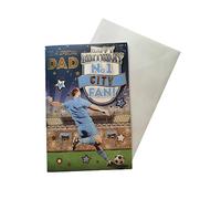 Carte d'anniversaire « Express Yourself » pour papa fan de la ville n°1 - Enveloppe incluse - Carte d'anniversaire pour fan de football pour papa