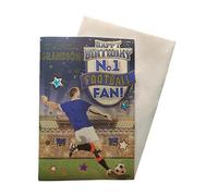Carte d'anniversaire « Express Yourself » pour petit-fils n°1 sur le thème bleu et blanc - Enveloppe incluse - Carte d'anniversaire pour petit-fils pour fan de football (FG7518A/02)