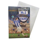 Carte d'anniversaire « Express Yourself » pour petit-fils n°1 sur le thème bleu et blanc - Enveloppe incluse - Carte d'anniversaire pour petit-fils pour fan de football (FG7519A/02)