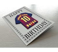 Carte d'anniversaire FCB BARCA Football - Carte d'anniversaire personnalisée sur le thème du maillot de football européen pour réfrigérateur - Le meilleur qu'un fan puisse obtenir
