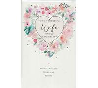 Carte d'anniversaire « For my Wife on our Anniversary » - Design moderne - 22,9 x 15,2 cm - OE.