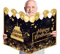 Carte d'anniversaire géante, carte d'anniversaire géante, 63 x 38 cm, grande plaque Happy Birthday, carte d'anniversaire géante, carte individuelle surdimensionnée pour