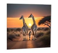 Carte d'anniversaire girafe Safari Afrique 147 mm x 147 mm