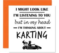 Carte d'anniversaire Go Karting pour homme et femme - In my Head - Carte d'anniversaire pour grand-mère, cousine, voisine, fille, cartes de vœux d'anniversaire de 145 mm