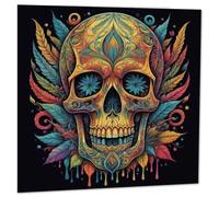 Carte d'anniversaire gothique avec tête de mort 145 x 145 mm