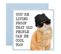 Carte d'anniversaire hilarante Getting Old - « Old People Can Be Cool Too» - Carte d'anniversaire pour amis, papa, grand-père, mari, petit ami, oncle, frère, collègue, homme d'âge moyen, gars - Livrée