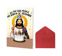 Carte d'anniversaire humoristique avec enveloppe - Carte d'anniversaire religieuse avec inscription « Jésus » - Pour adultes, amoureux, amis, maman, papa, collègue de travail