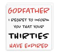 Carte d'anniversaire humoristique pour 40 ans - Parrain - I Regret To Inform You That Your Thirties Have Expired - Collection rétro