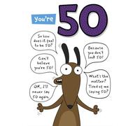 Carte d'anniversaire humoristique pour 50 ans avec motif chien humoristique