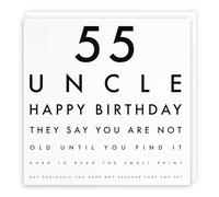 Carte d'anniversaire humoristique pour 55e oncle - 55 oncle - Happy Birthday - They Say You Are Not Old Until You Find It Hard To Read The Small Print... - Collection Lettres