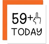 Carte d'anniversaire humoristique pour 60e anniversaire - Pour femme - Doigt d'honneur - Cartes d'anniversaire grossières pour homme - 145 mm x 145 mm - Cartes de vœux pour maman, beau-père