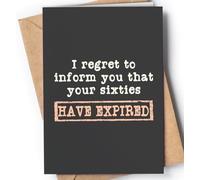 Carte d'anniversaire humoristique pour 70 ans,Pour homme ou femme,Avec enveloppe,Carte de blague pour épouse, mari, grand-mère, grand-père, sœur, les amis ou un collègue,« I Regret Sixties »