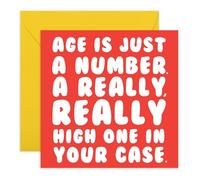 Carte d'anniversaire humoristique pour lui, elle - « Age Is Just a Number » - Carte hilarante pour amis, maman, papa, partenaire, frère, sœur, collègue, collègue, compagnon, fils, frère, amie