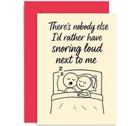 Carte d'anniversaire humoristique pour partenaire, « There's Nobody Else I'd Rather Have Snoring », design graphique fantaisiste, thème de l'amour, pour ami, collègue, famille, intérieur vierge avec