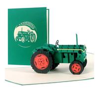 Carte d'anniversaire I Carte de vœux avec tracteur, carte d'anniversaire pour garçons ou chèque de voyage, ferme, amateur de jardin, agriculteur, enfant, pop-up 3D, T18