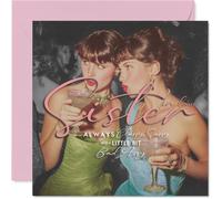 Carte d'anniversaire impertinente pour belle-sœur - Clasy, Sassy et un petit mauvais Assy - Design glamour cocktail - Carré de 145 mm, enveloppe incluse