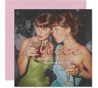 Carte d'anniversaire impertinente pour nièce - Clasy, Sassy et un peu Bad Assy - Deux femmes chics grillées avec style - Shout-out for Fabulous Nieces - Carré de 145 mm, enveloppe incluse