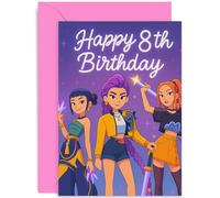 Carte d'anniversaire inspirée de la K-Pop pour fille, fille, nièce, sœur, amie, meilleure amie - Cadeau de 8 ans
