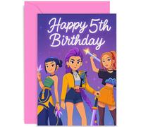 Carte d'anniversaire inspirée de la K-Pop pour filles, filles, nièce, sœur, amie, meilleure amie - 5 aujourd'hui - cadeau de cinq ans