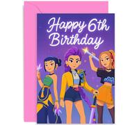 Carte d'anniversaire inspirée de la K-Pop pour filles, filles, nièce, sœur, amie, meilleure amie - 6 aujourd'hui - Cadeau de six ans