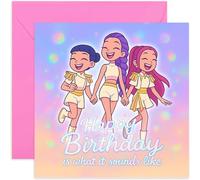 Carte d'anniversaire K-Pop ludique pour petite-fille, fille, nièce, amie, cousine, cadeau « Happy Birthday is What it Sounds Like », motif de dessin animé joyeux, pour ami ou famille, intérieur vierge