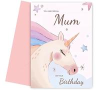 Carte d'anniversaire licorne pour maman 22, 23, 24, 25, 30, 35, 40e anniversaire - Style aquarelle, carte d'anniversaire licorne pour maman
