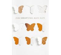 Carte d'anniversaire Lifestyle - 9 papillons gravés au laser - 11,6 x 16,6 cm