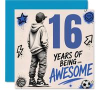Carte d'anniversaire ludique pour 16 ans avec inscription « Seize and