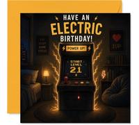 Carte d'anniversaire ludique pour 21 ans, niveau jusqu'à 21 ans