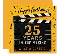 Carte d'anniversaire ludique pour 25 ans, un blockbuster