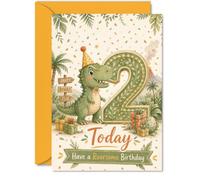 Carte d'anniversaire ludique pour 2e anniversaire, Roar into Turning Two