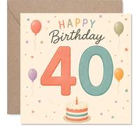 Carte d'anniversaire ludique pour 40 ans, ballons colorés