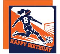 Carte d'anniversaire ludique pour 6e anniversaire, Kick off the Fun