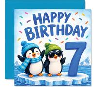 Carte d'anniversaire ludique pour 7e anniversaire, Waddle into a Brilliant