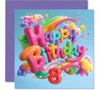 Carte d'anniversaire ludique pour 8e anniversaire avec inscription