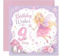 Carte d'anniversaire ludique pour 9e anniversaire Motif fée magique