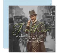 Carte d'anniversaire ludique pour beau-père - Charme décidément malicieuse - Vintage Dapper Gent avec un clin d'œil, fête des pères - Carré de 145 mm, enveloppe incluse