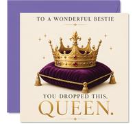 Carte d'anniversaire ludique pour Bestie, couronnée d'amour
