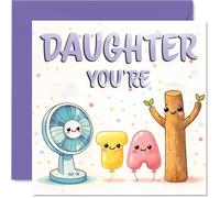 Carte d'anniversaire ludique pour fille - Égayez sa journée avec d'adorables fans pastel - Personnages de dessins animés mignons et une ambiance joyeuse - Carré de 145 mm, enveloppe incluse