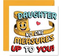 Carte d'anniversaire ludique pour fille - Personne ne mesure jusqu'à vous - Ruban à mesurer Smiley et couleurs joyeuses - Explosion de plaisir pour son grand jour - Carré de 145 mm, enveloppe incluse